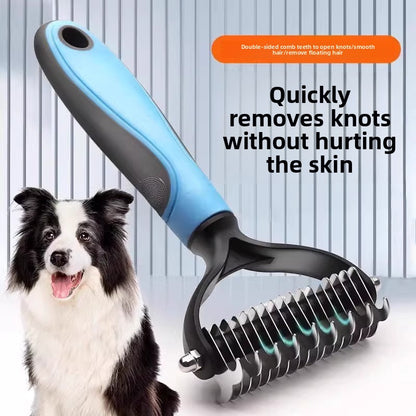 Pet Hair Deshedding Comb with Detangling Function