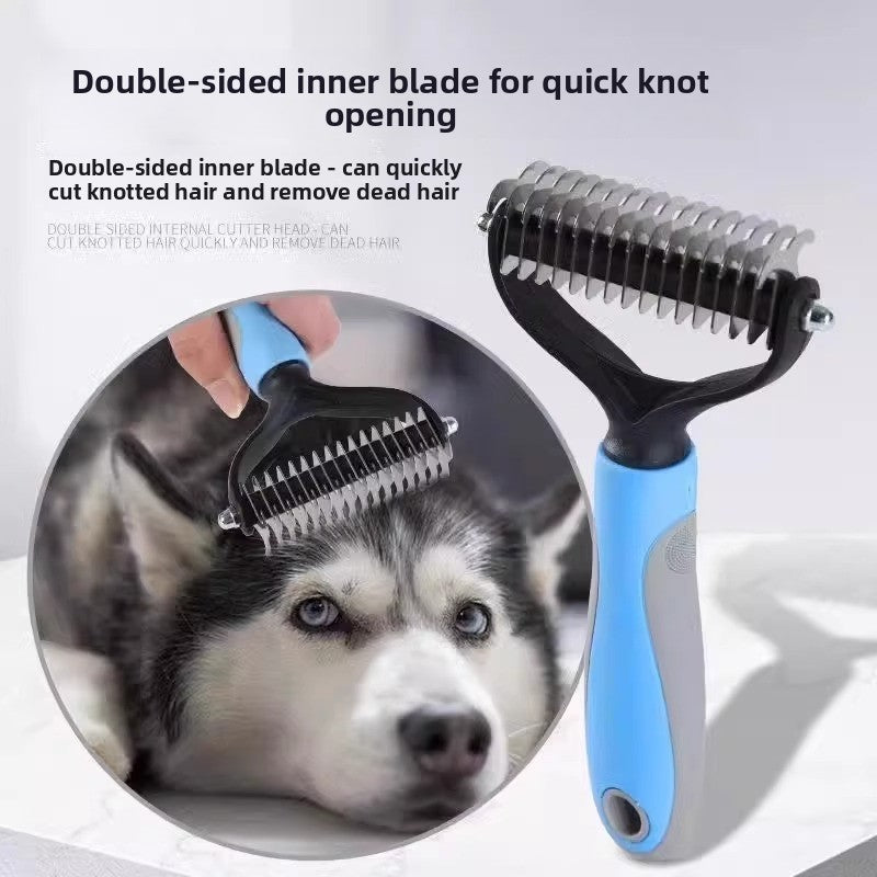 Pet Hair Deshedding Comb with Detangling Function